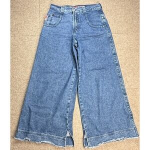 JNCO Destroyer Limited Men's Dark Stone Wide Leg Embroidered Jeans‎ Size 32x32